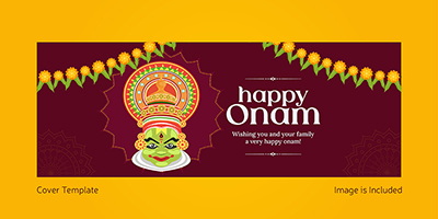 Facebook coverpage template of happy Onam