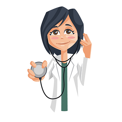 Female doctor with stethoscope vector illustration