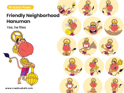 Friendly Neighborhood Hanuman- Yes, He Flies Vector Bundle