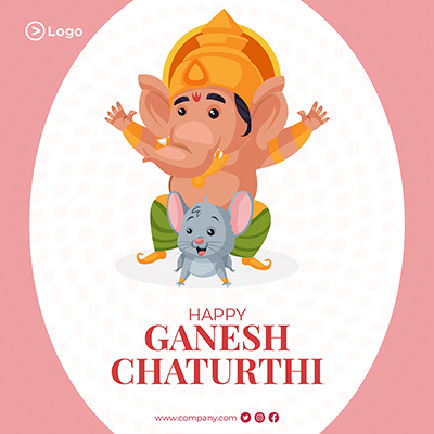 Ganesh Chaturthi celebration template design banner