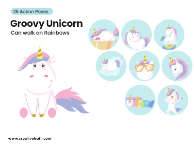 Groovy Unicorn- Can walk on Rainbows Vector Bundle
