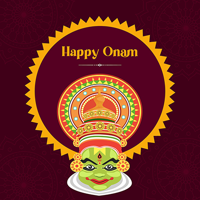 Happy Onam religious festival banner template