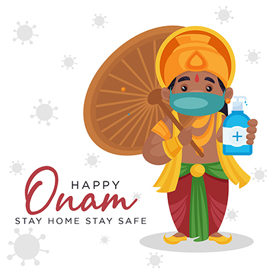 Happy Onam stay home stay safe banner template