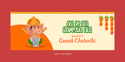Happy ganesh chaturthi cover template design