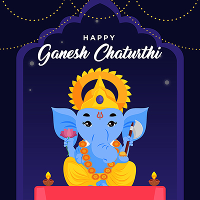 Happy ganesh chaturthi festival banner design template