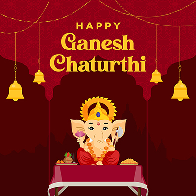 Happy ganesh chaturthi festival banner template