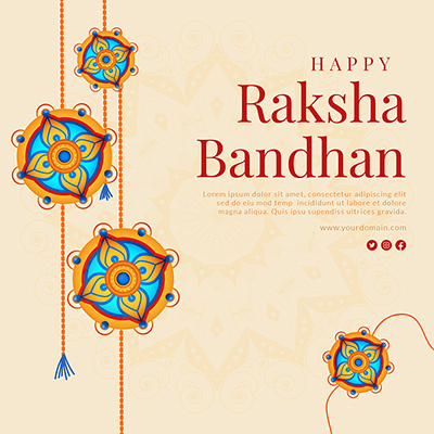 Happy raksha bandhan template banner greeting