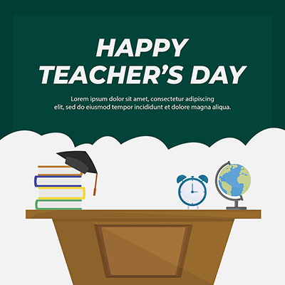 Happy teacher’s day flat design template