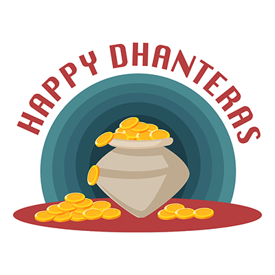 Illustration of happy Dhanteras