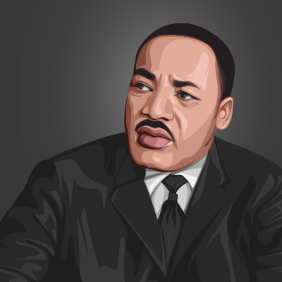 Martin Luther King, Jr. American Minister Vector Illustration
