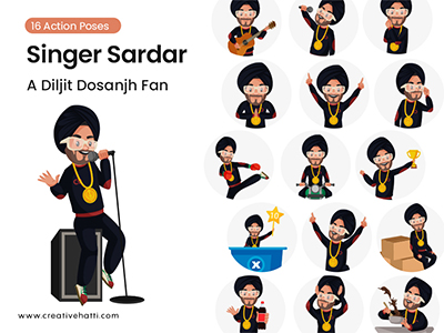 Singer Sardar- A Diljit Dosanjh Fan Vector Bundle
