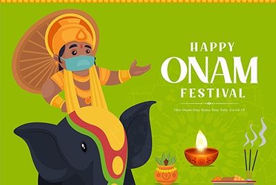 Template banner with happy Onam festival