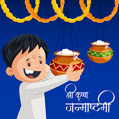 Template design of shri krishna janmashtami card Template design of shri krishna janmashtami card