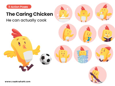 The Caring Chicken- He Can Actually Cook Vector Bundle
