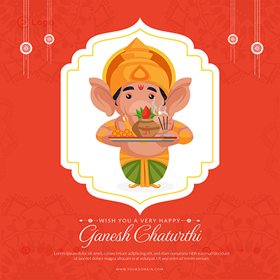 Wish you a very happy ganesh chaturthi festival template