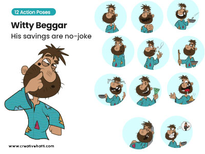 Witty Beggar- His savings are no-Joke Vector Bundle