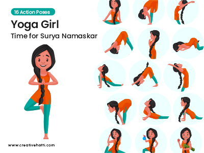 Yoga Girl- Time for Surya Namaskar Vector Bundle