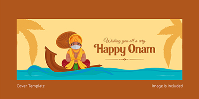 Wishing you a happy Onam festival coverpage template
