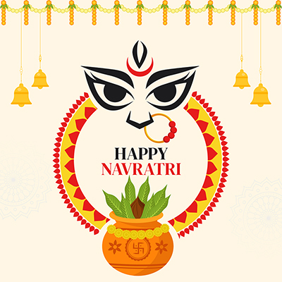 Banner template of happy Navratri illustration