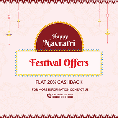 Banner template of happy Navratri festival offer