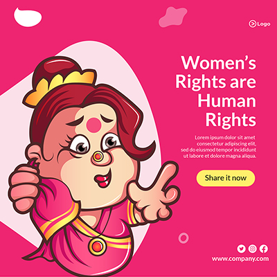 Banner template of women’s rights are human rights