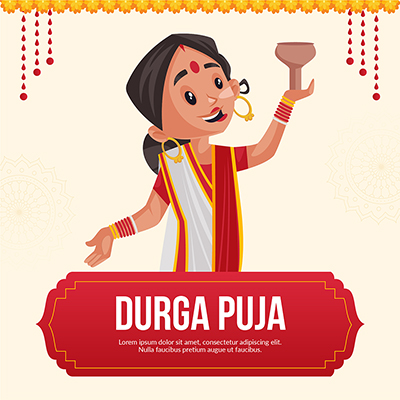 Durga puja illustration design template Durga puja illustration design template