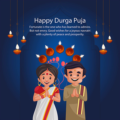 Happy Durga puja flat template Happy Durga puja flat template