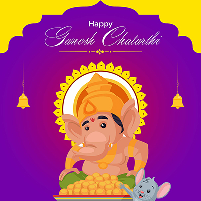 Happy Ganesh Chaturthi illustration banner template design Happy Ganesh Chaturthi illustration banner template design