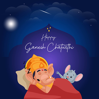Happy Ganesh Chaturthi illustration template