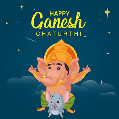 Happy Ganesh Chaturthi illustration template banner
