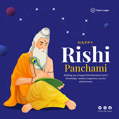Happy Rishi Panchami template banner design