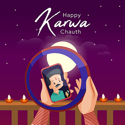 Happy karwa chauth festival template design
