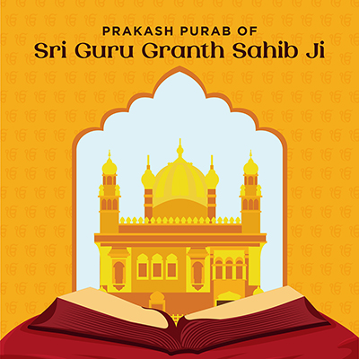 Prakash purab of sri guru granth sahib ji template banner