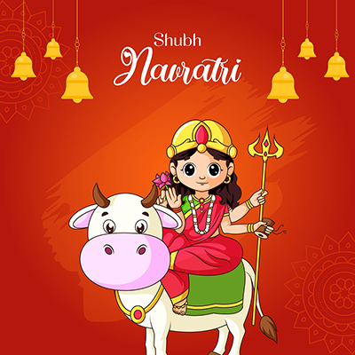 Shubh Navratri on a template design banner Shubh Navratri on a template design banner