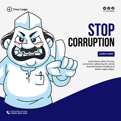 Stop corruption social media banner template