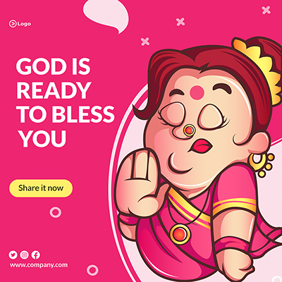 Template banner of God is ready to bless you