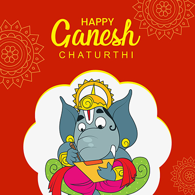 Template for happy Ganesh Chaturthi illustration banner