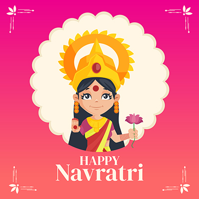 Template of happy Navratri illustration