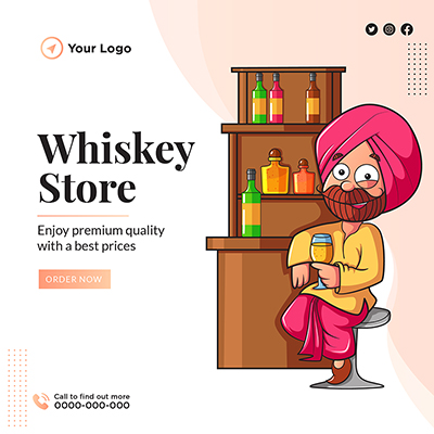 Whiskey store template banner design