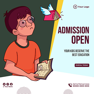 Banner template for admission open Banner template for admission open