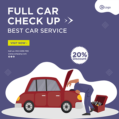 Banner template of full car check-up best car service