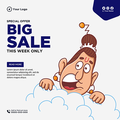 Banner template of special offer big sale this week