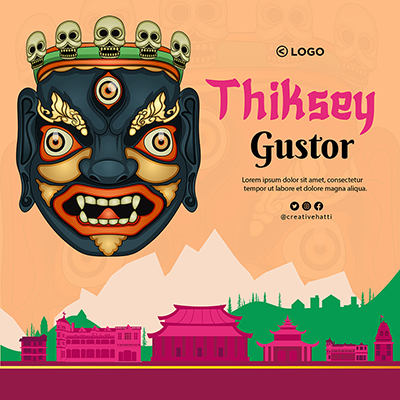 Banner template of thiksey gustor festival