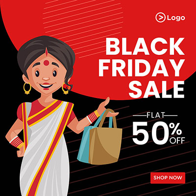 Black friday sale with flat off template design 18 small