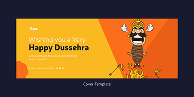Cover design template of a happy dussehra
