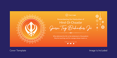 Coverpage design of guru teg bahadur ji hind di chaadar