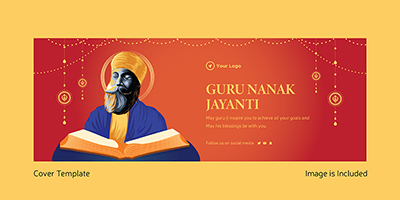 Facebook cover template of guru nanak jayanti