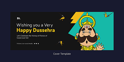 Happy Dussehra wishes facebook cover page template