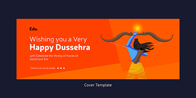 Happy Dussehra wishes facebook coverpage template