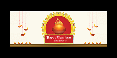 Happy dhanteras festival offer cover page template